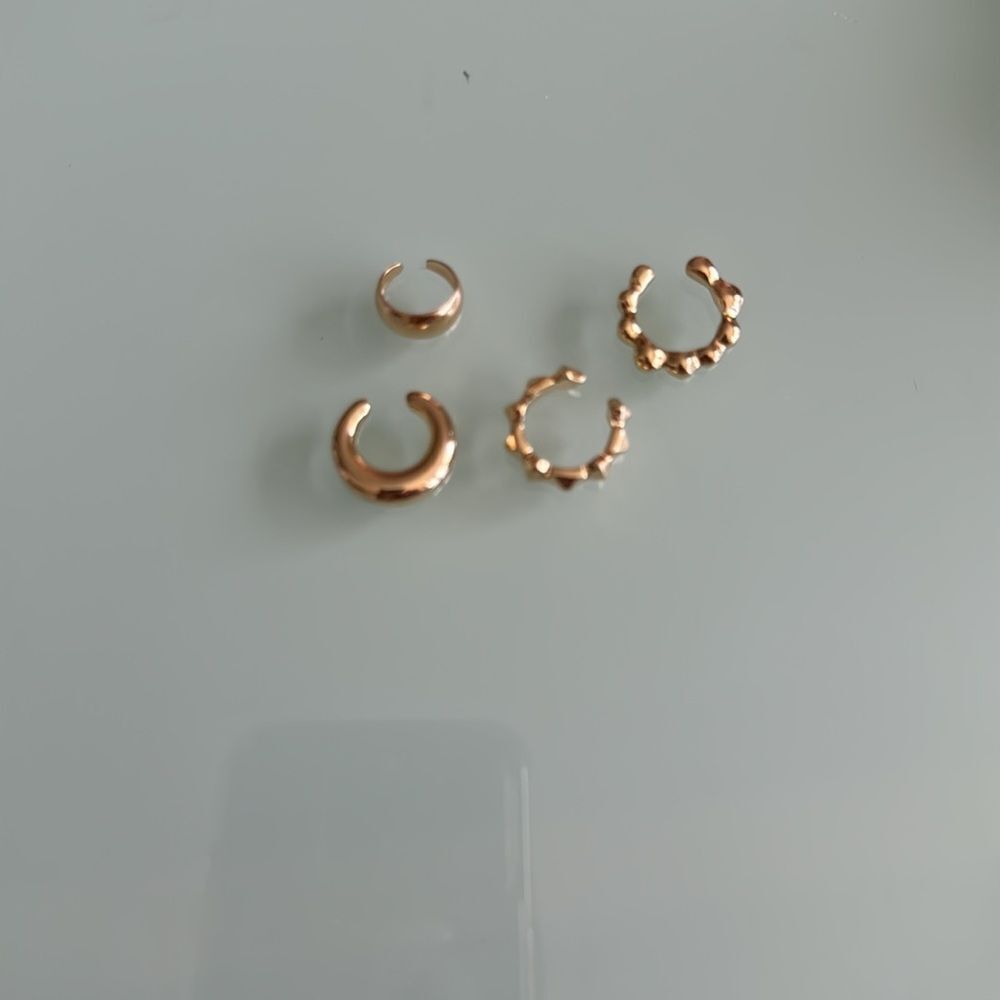 Gold Minimalist cuff Set A1431 - Picture 4 of 4